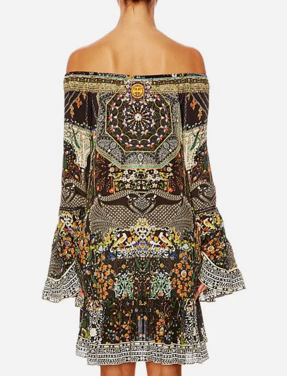 Camilla Scoop-Neck A-Line Printed Frill Mini Dress Multi Size 14/XL photo 6