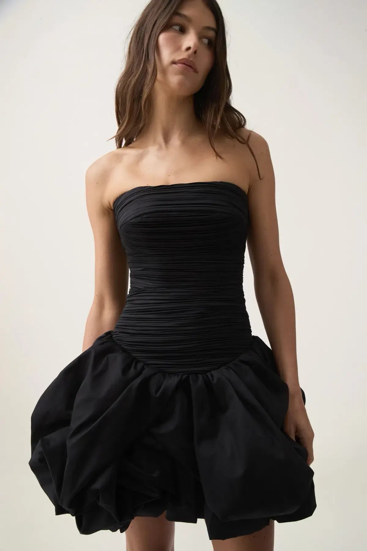 Aje Violette Bubble Hem Mini Dress in Black Size 6 photo 2