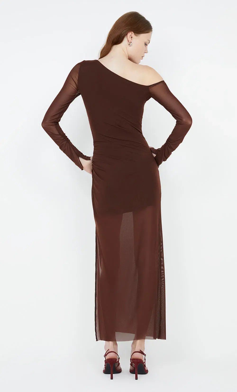 Bec & Bridge Fae Asym Long Sleeve Dress Cocoa Brown Size 10 photo 3