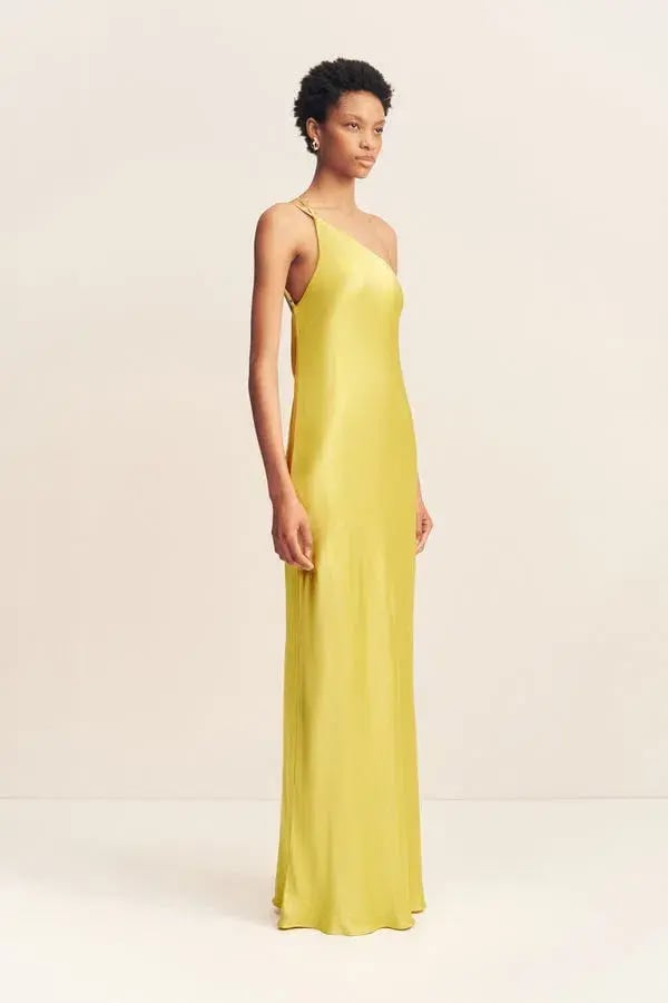 Shona Joy Sofia One Shoulder Cowl Maxi Dress Lime Size 8 photo 2