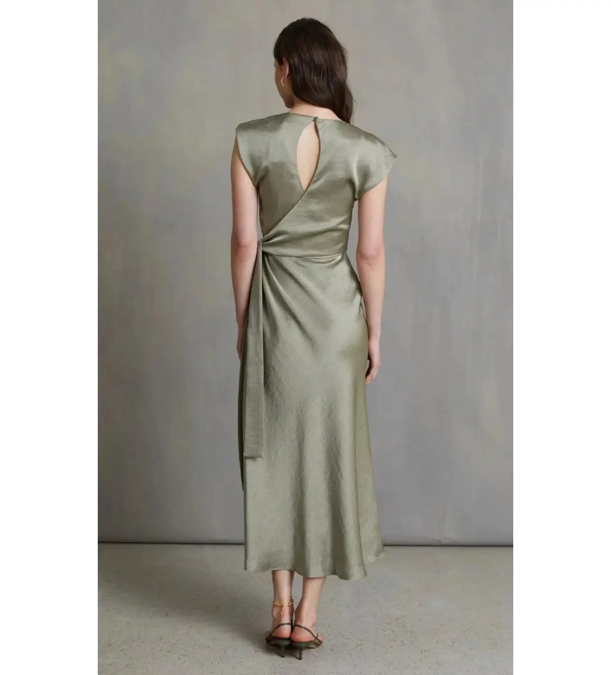 Bec & Bridge The Dreamer Wrap Midi Dress Sage Size AU 16 photo 2