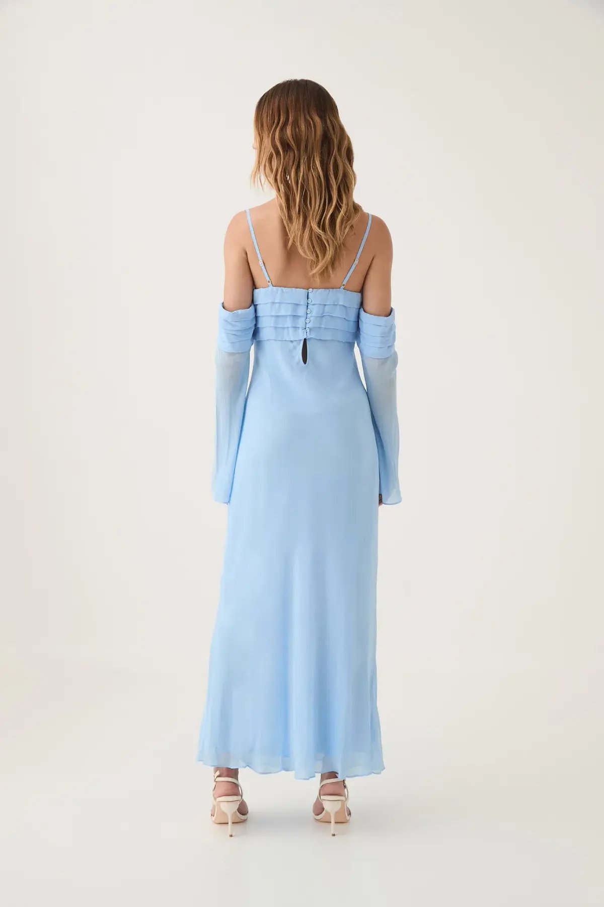Aje Minette Chiffon Midi Dress in Powder Blue Size AU 4 photo 4
