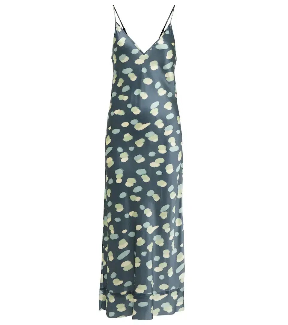 Lee Mathews Bella Printed Silk Satin Slip Dress Print Size 6 photo 3