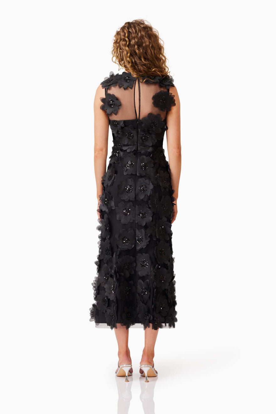 Elliatt Cherry Blossom Midi Dress - Black photo 4
