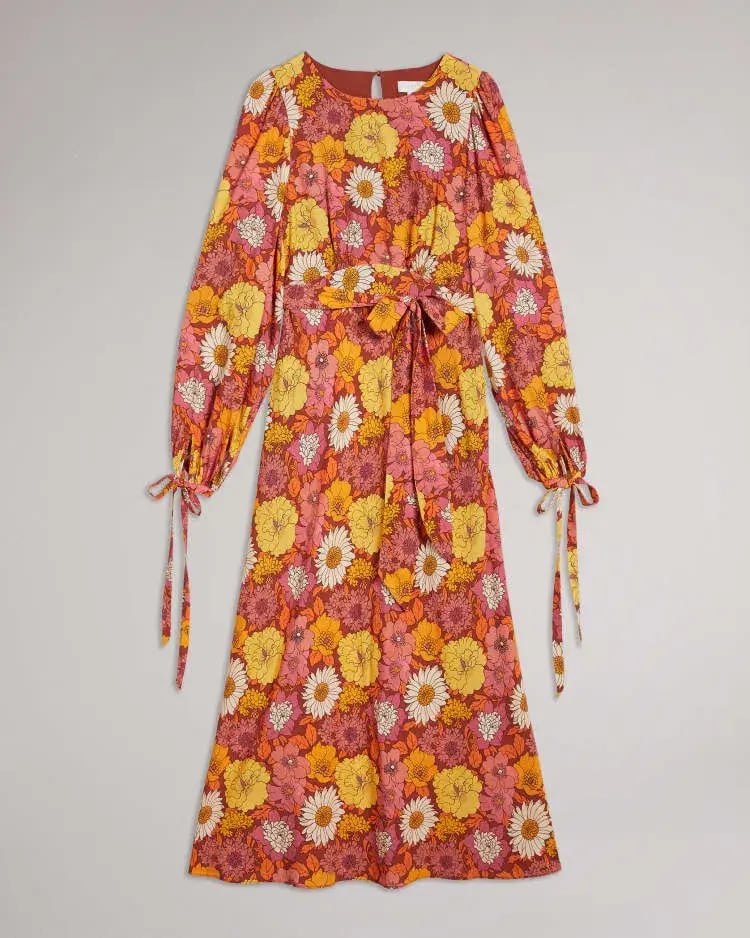 Ted Baker Lelyah Floral Blouson Maxi Dress Multi Size 8 photo 5