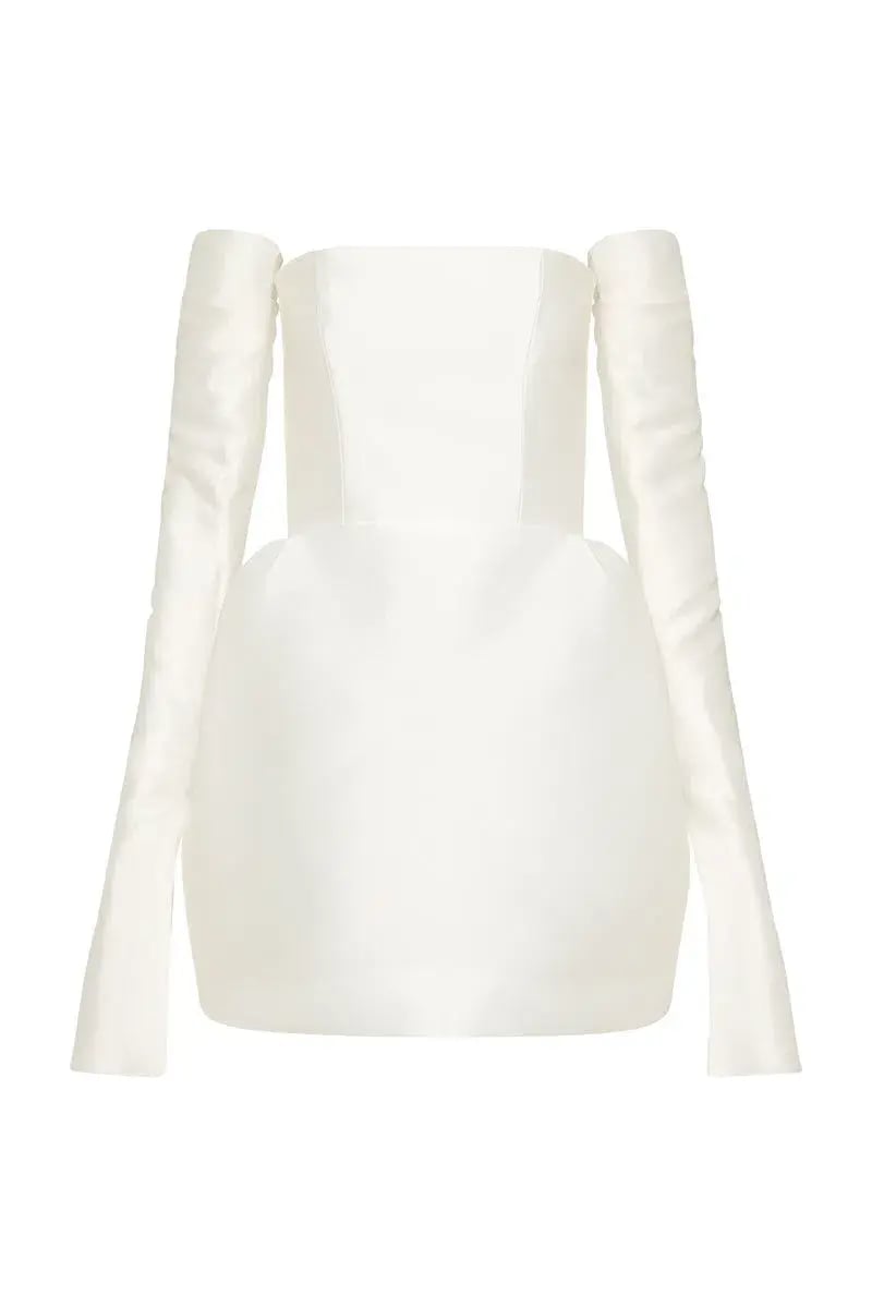 Mariam Seddiq Luis Mini Dress Ivory Size AU 8 photo 2