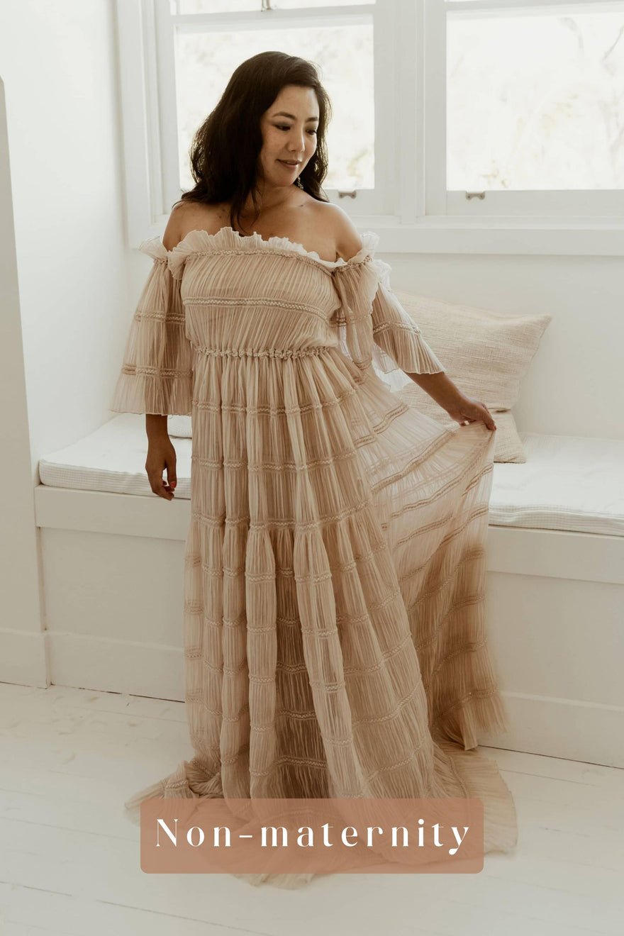 We Are Reclamation Chiffon Delight Gown - Beige photo 4