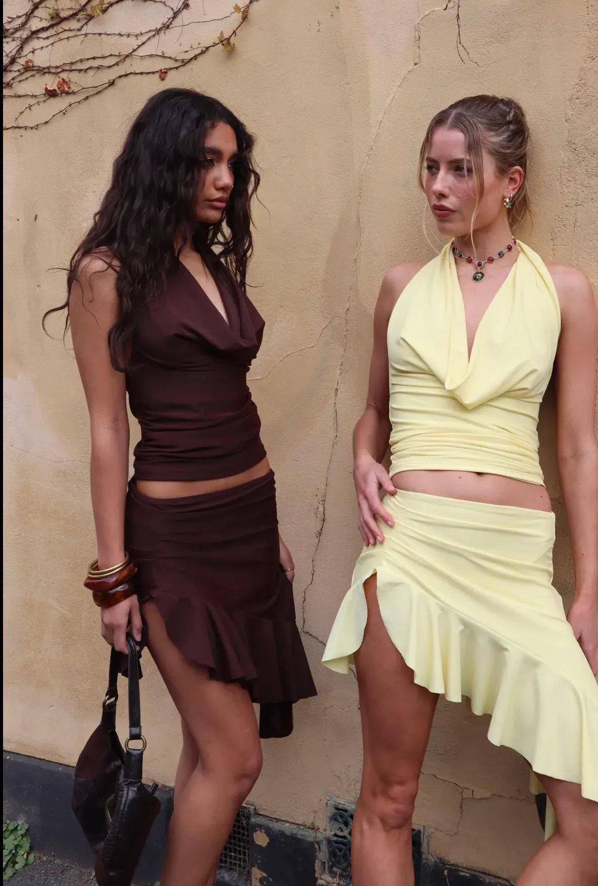 Orphe Sofia Midi Skirt & Halter Top Set Brown Size Small/AU 8 photo 3
