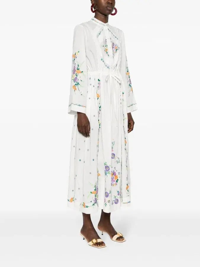Alemais Willa Embroidered Shirt Dress White Floral Size AU 10 photo 2
