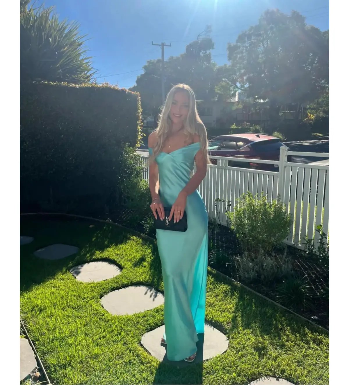 Natalie Rolt Bridget Gown in Turquoise Size 8 photo 3