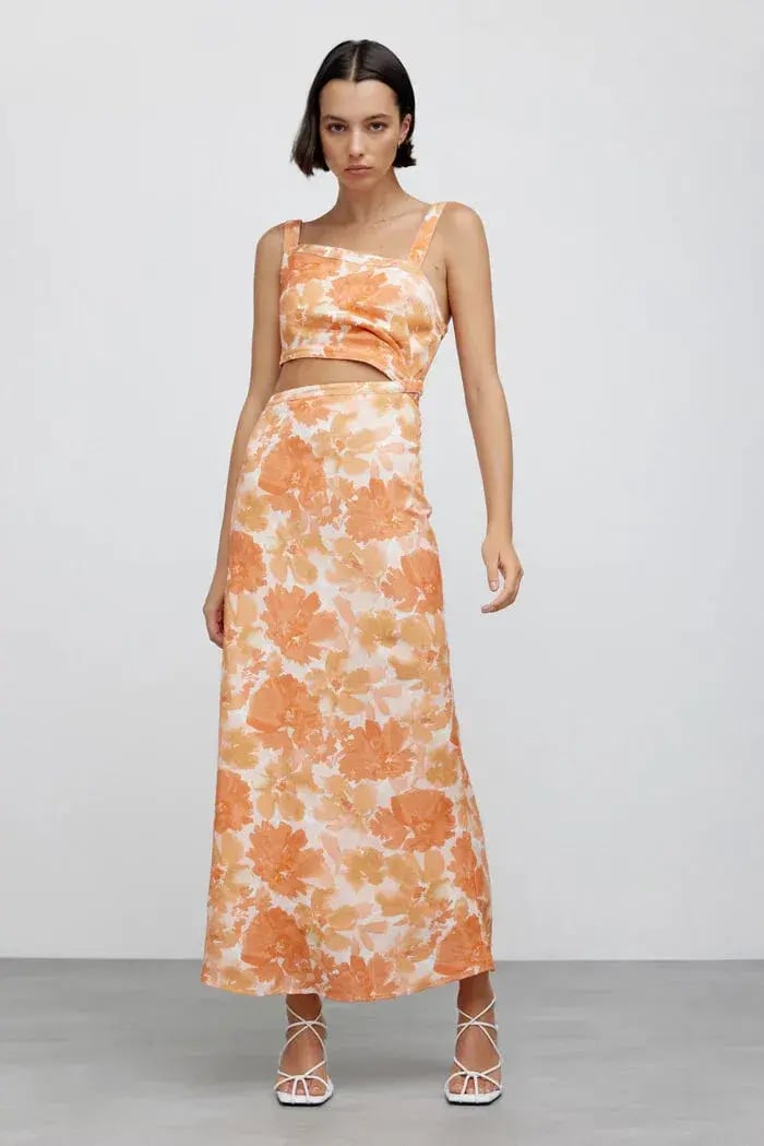 Significant Other Elena Cut Out In Scarlet Poppy Print Size 10 photo 3