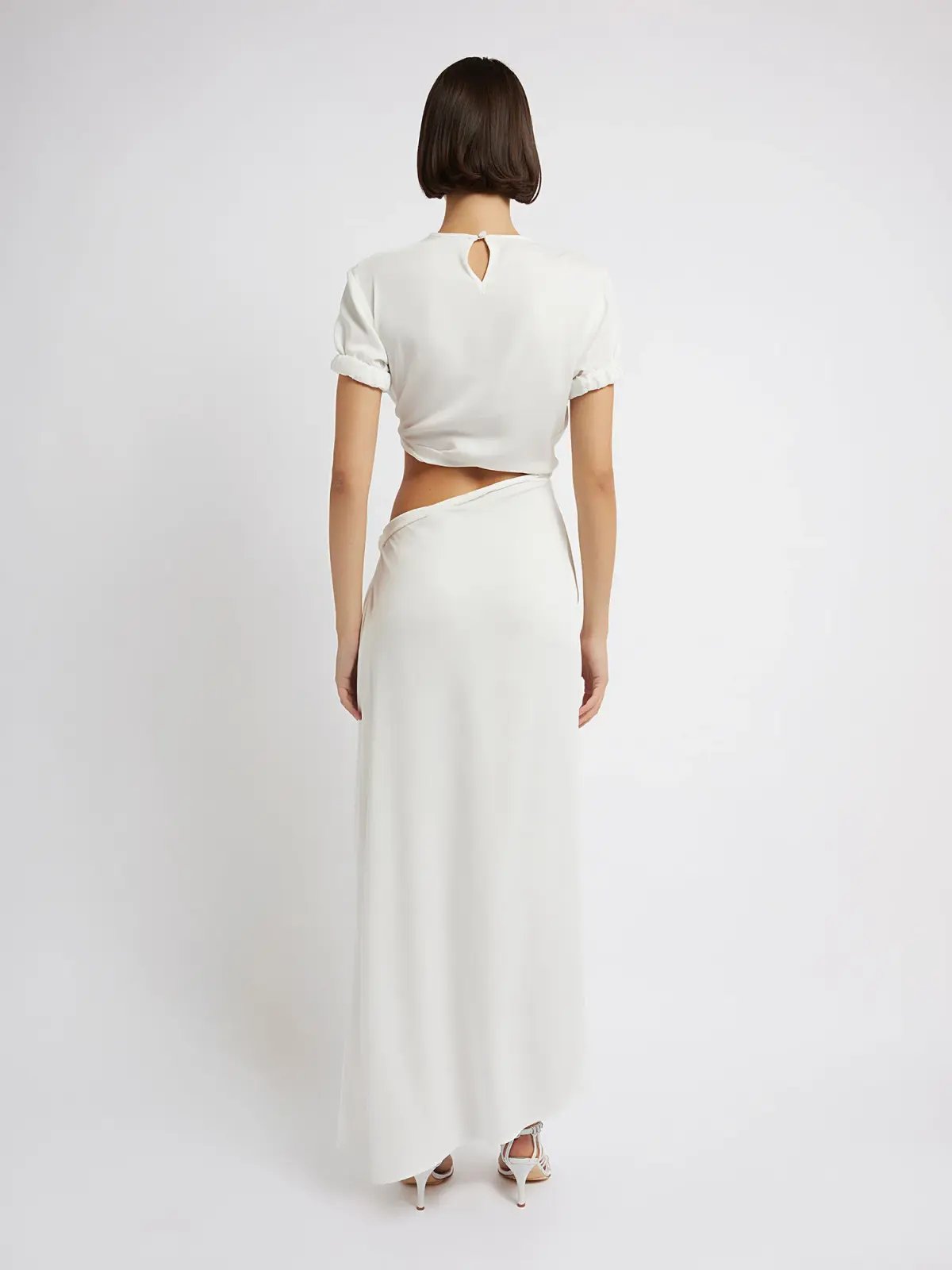 Christopher Esber White Rolled Sleeve Tee Dress White Size 4 photo 3
