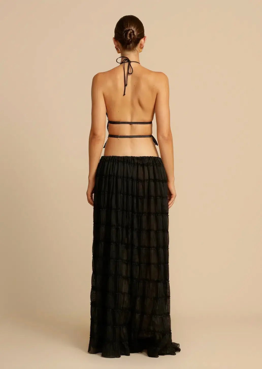 Arcina Ori Juliette Halter Top & Maxi Skirt Set Black Size S / AU 6-8 photo 4