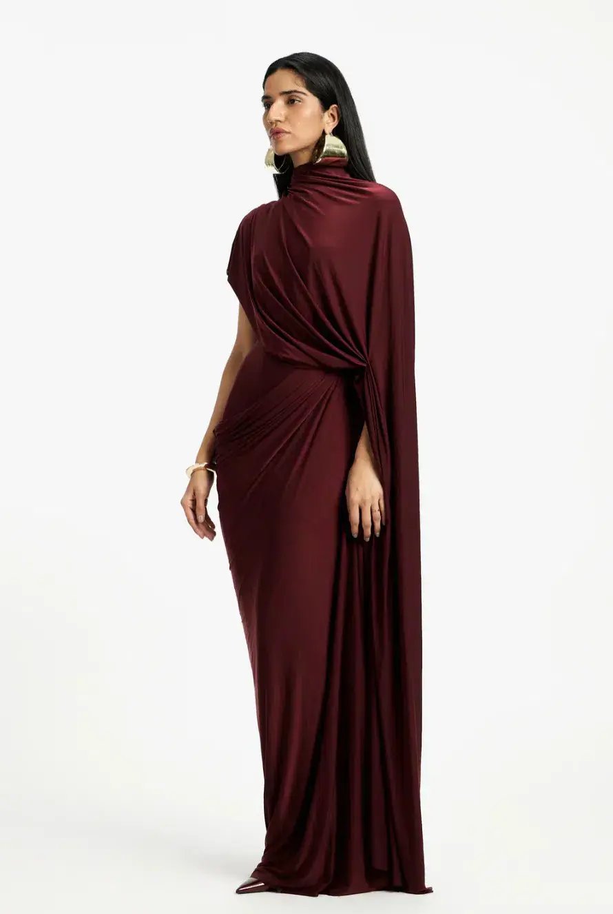 Deme By Gabriella Daphne Maxi Dress Burgundy Size 20 photo 3