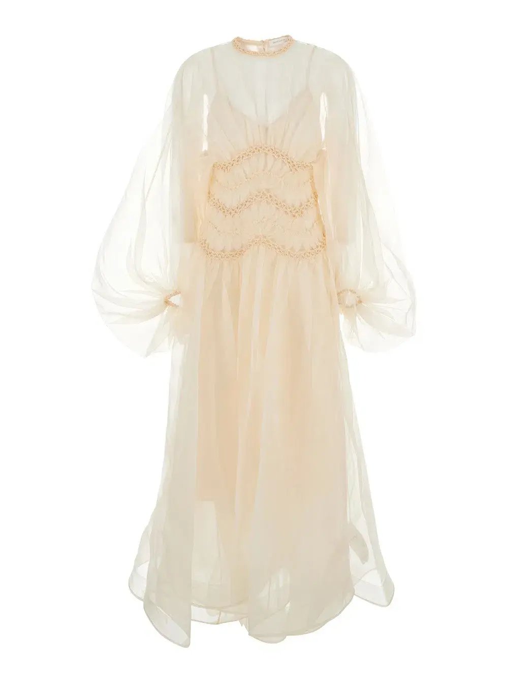 Zimmermann Illuminate Macrame Gown Midi Cream Size AU 8 photo 2