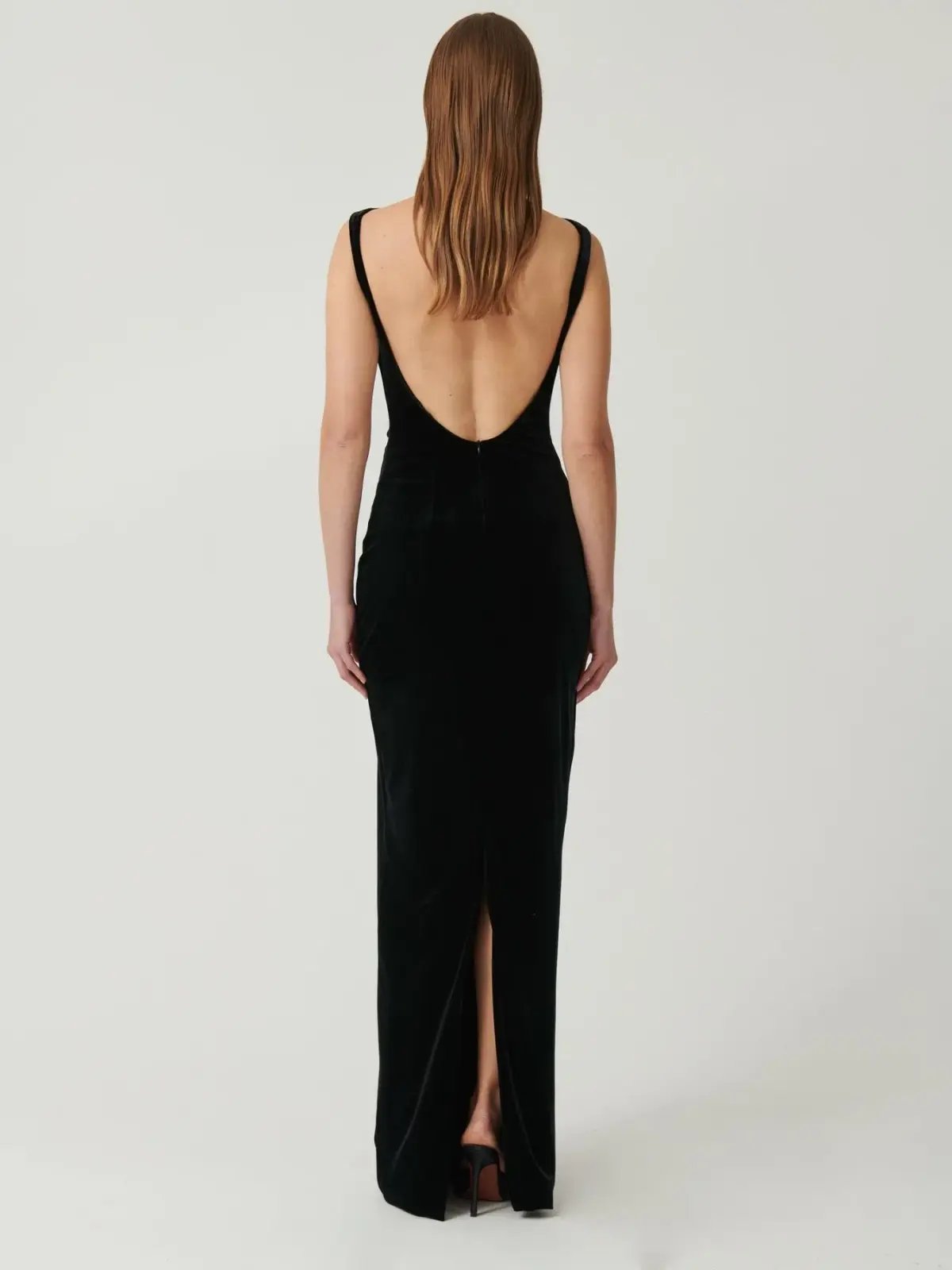 Effie Kats Verona Gown in Black Velvet Size M / AU 10 photo 5