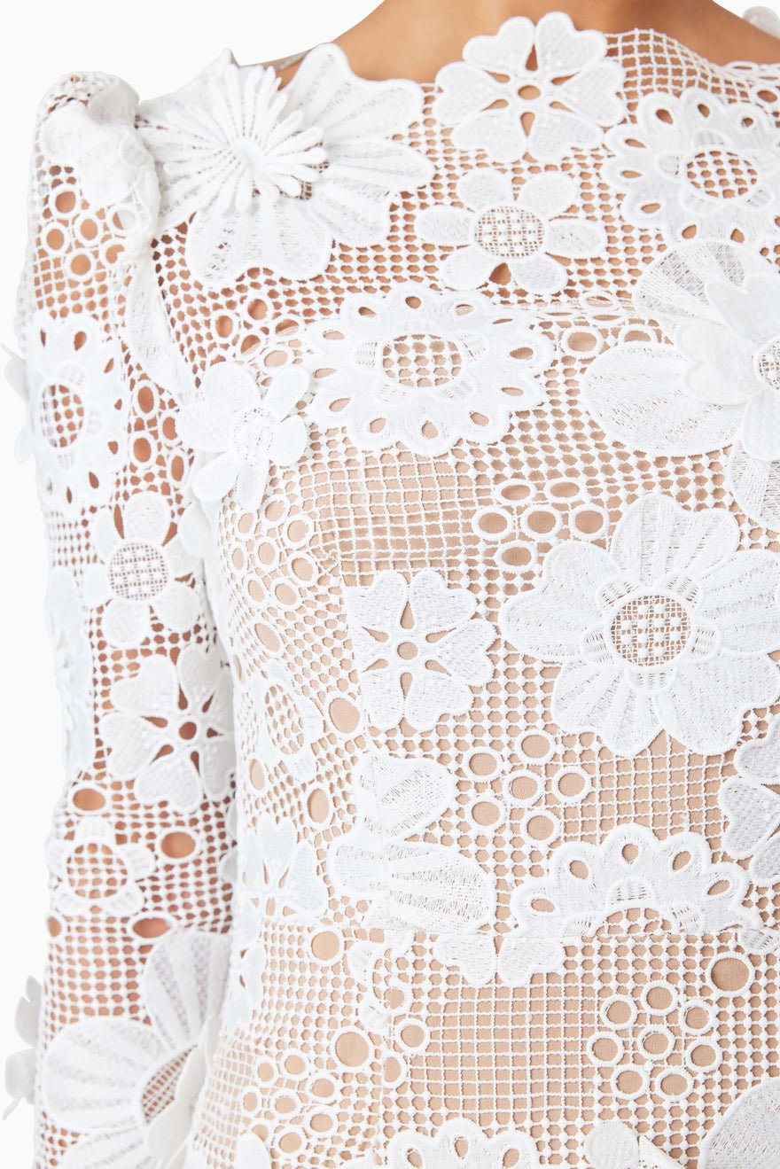 Elliatt Autumn Midi Dress - Ivory photo 3