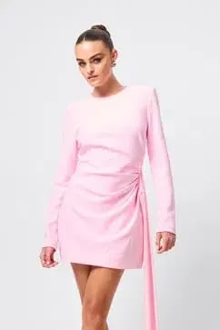 MOSSMAN SENSE OF MYSTERY DRAPED MINI DRESS / PINK / SIZE 12 photo 3