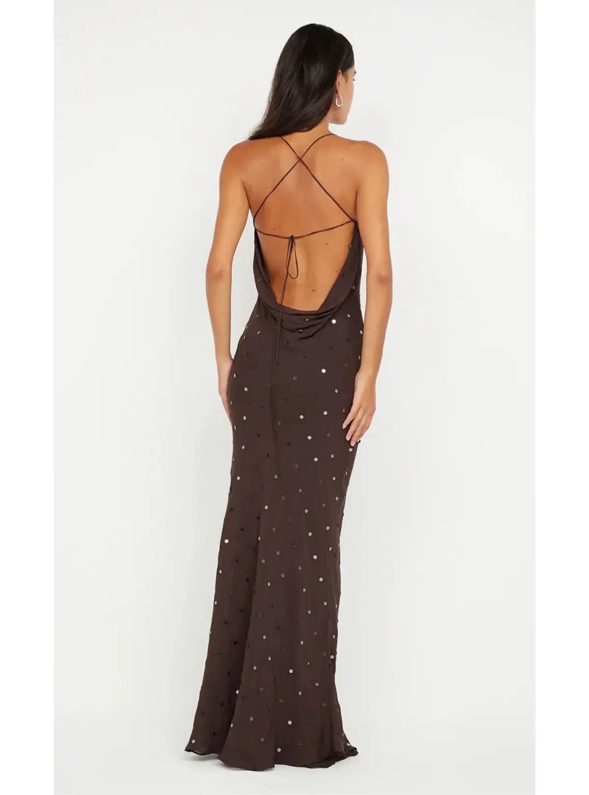Bec & Bridge Arielle Slip Maxi Dress in Dark Chocolate Brown Size 8 photo 4