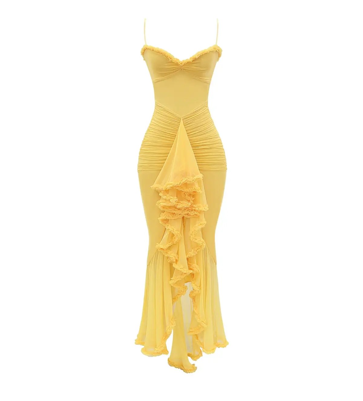 House of CB Gabbi Ruffled Front Gown Apricot Size M / AU 10 photo 6