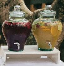 Glass Drink Dispenser with White Stand photo 2