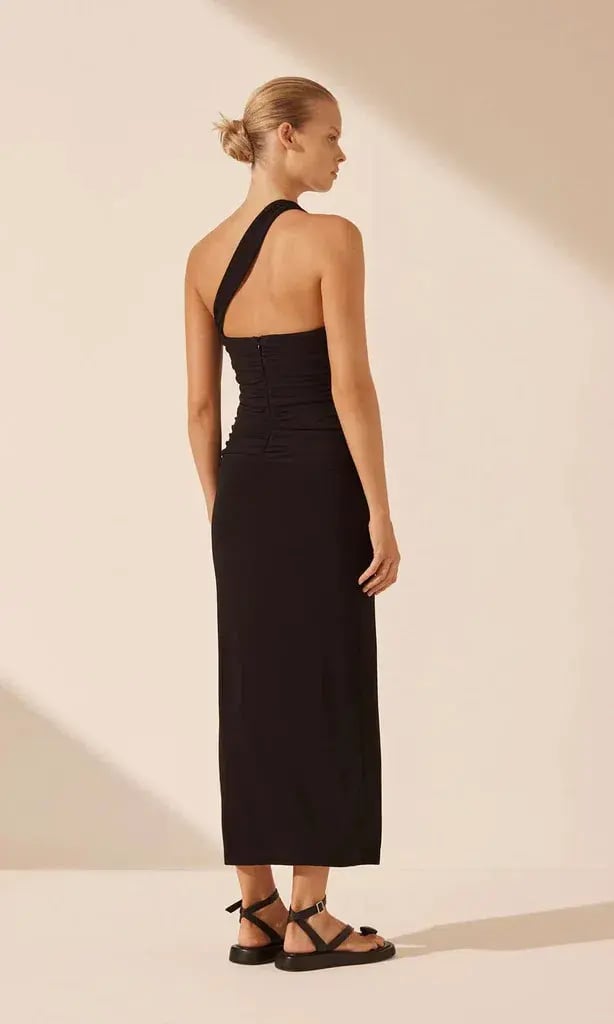 Shona Joy Yvette One Shoulder Midi Dress Black Size 14 photo 4
