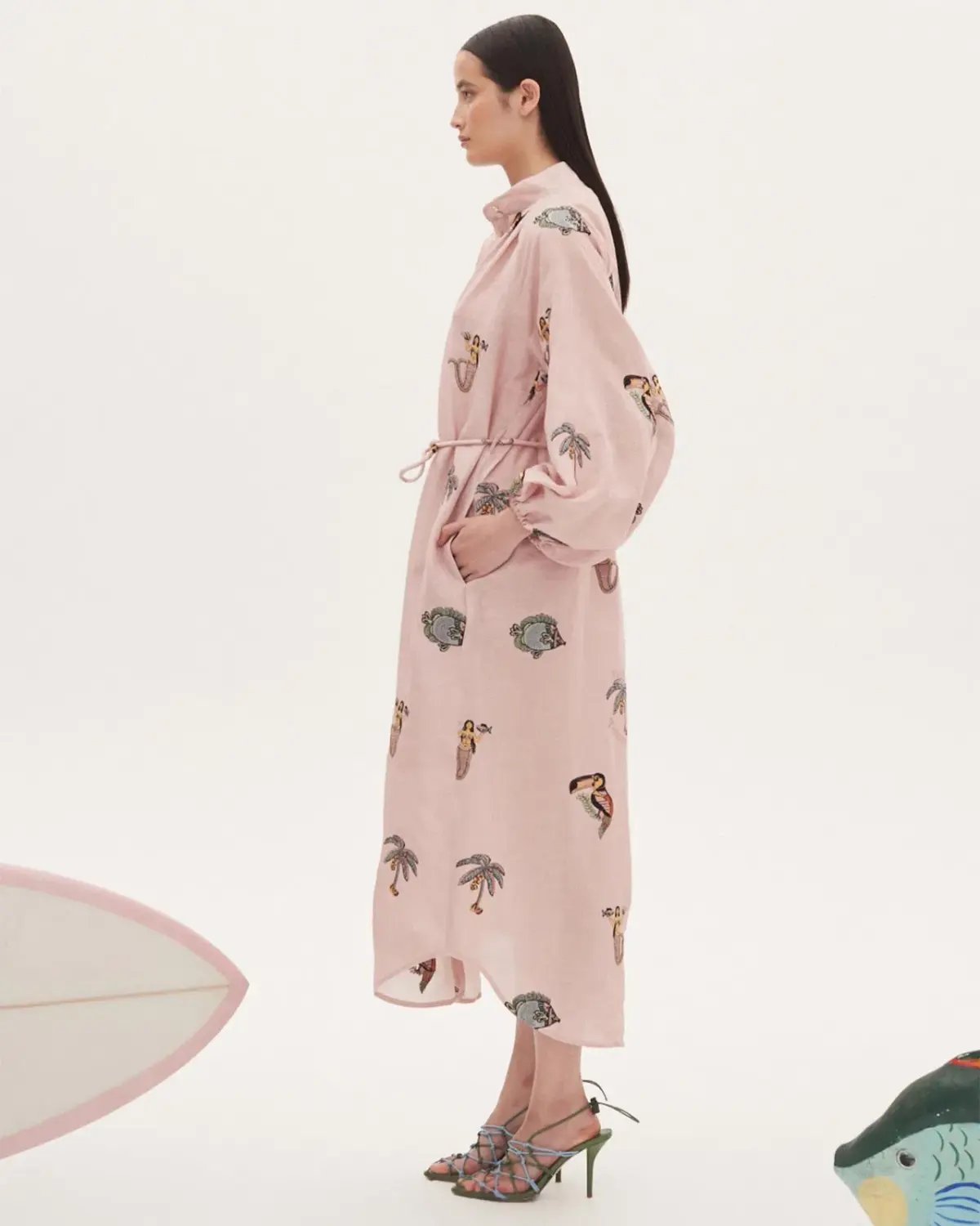 Alemais Vacay Shirt Dress Pink Size 12 photo 2