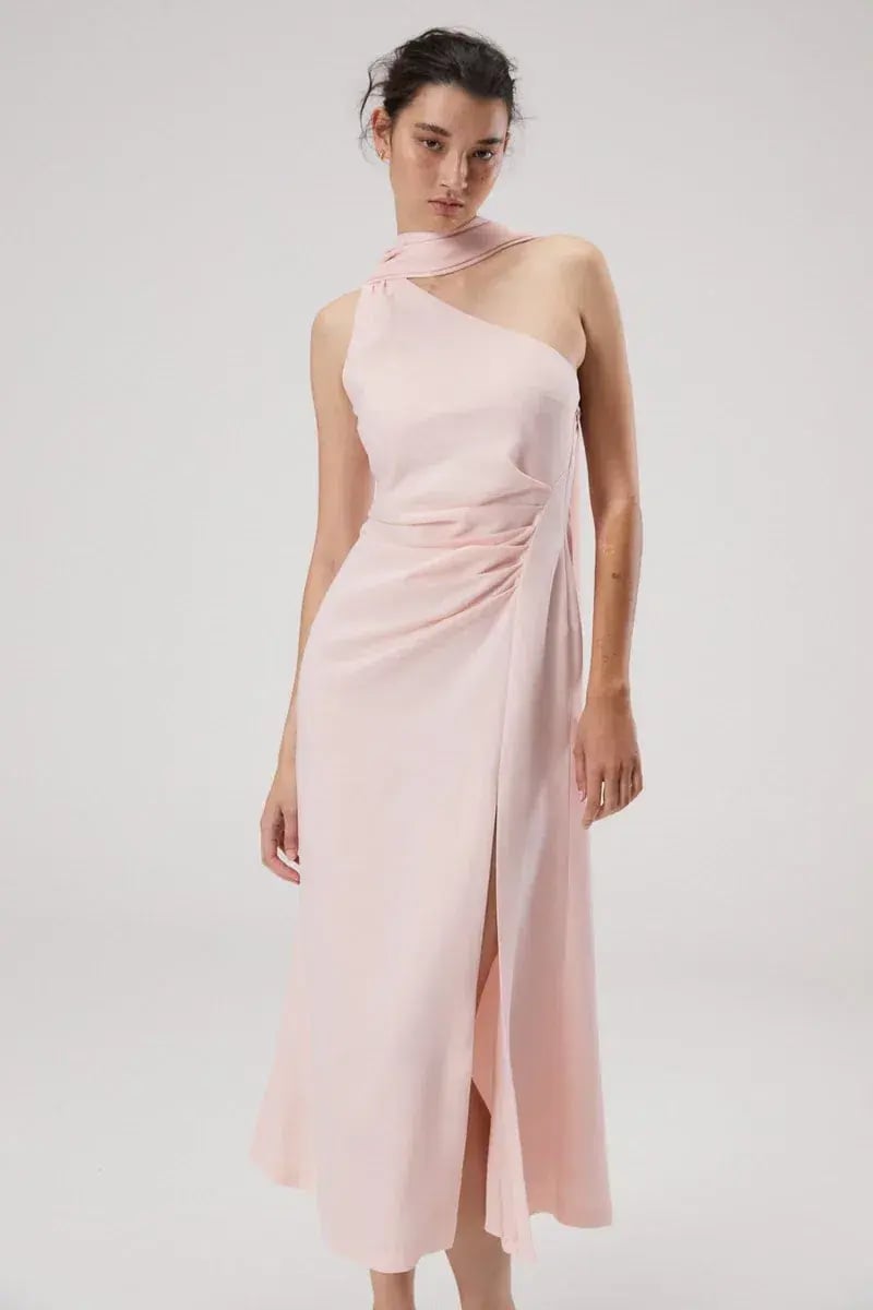 Misha Estra Satin Midi Dress Blush Size 8 photo 2