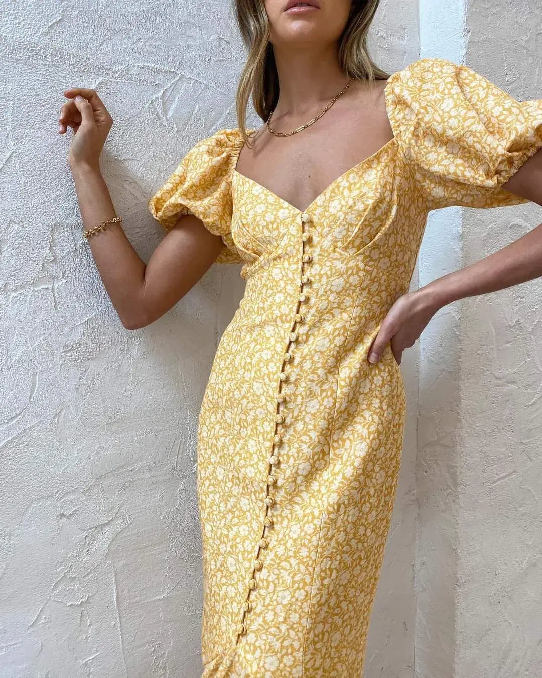 Significant Other Jacinta Midi Dress Champagne Pansy Size AU 10 photo 5