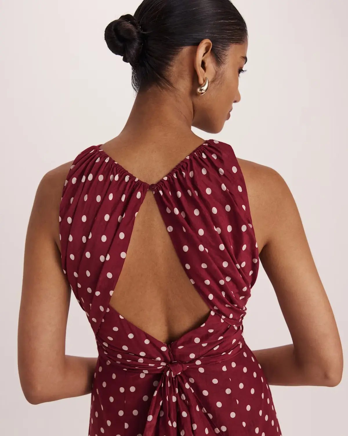 Saba Tilda Silk Cotton Maxi Dress Burgundy Size 8 photo 4