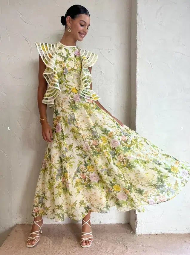 Alemais Eden Flounce Midi Dress Multi Size 10 photo 3