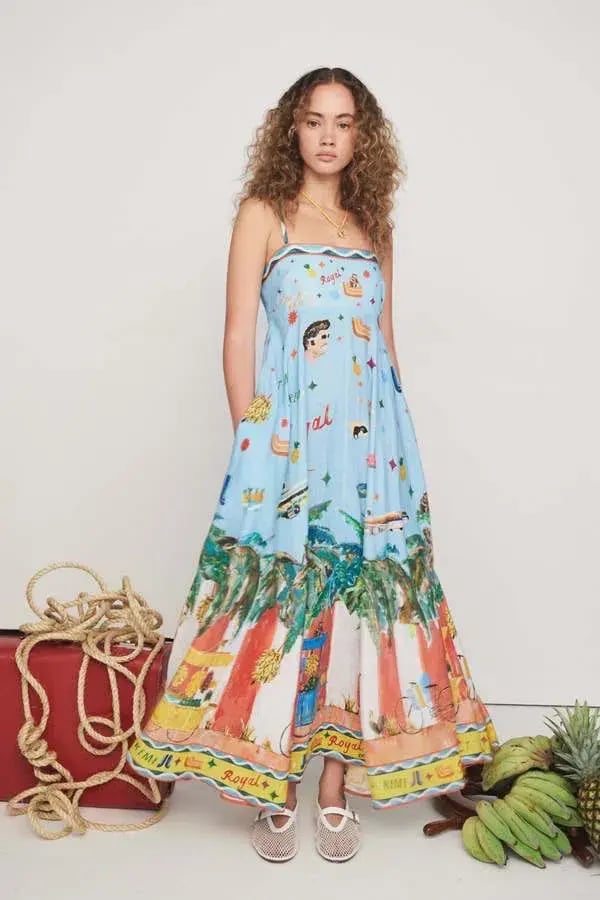 ALEMAIS All Aboard Midi Sundress Size 10 Au photo 11