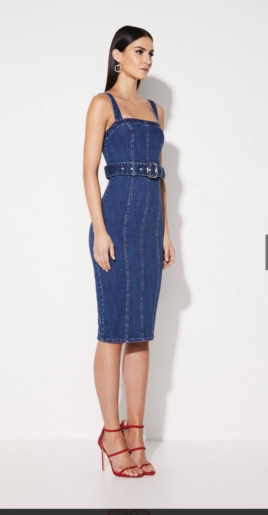 Mossman Denim Belted Dress size 8 photo 2