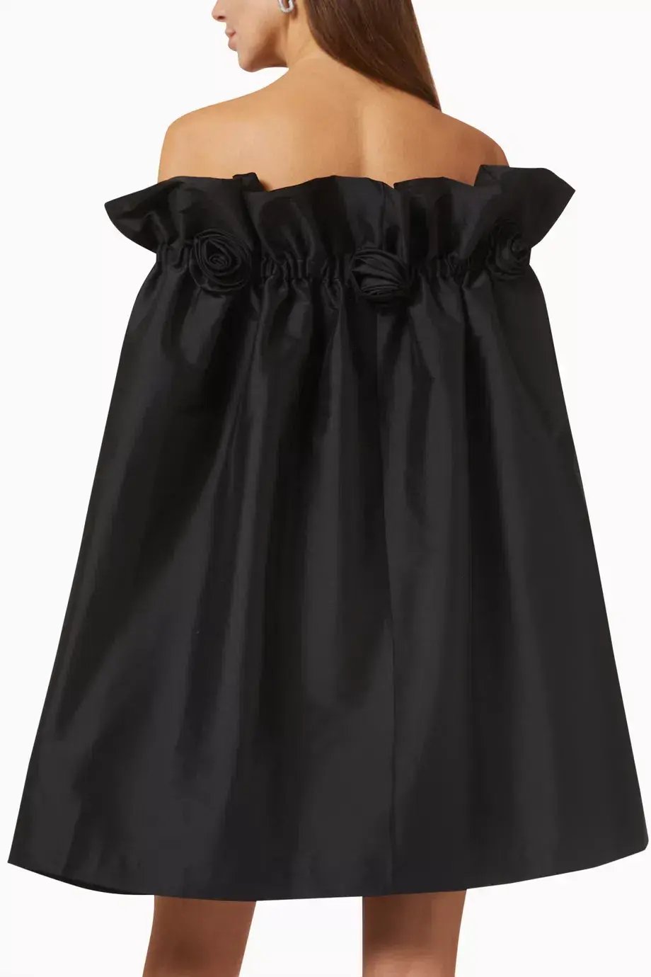 Bernadette Tilly Strapless Appliquéd Taffeta Mini Dress in Black Size 10 photo 3