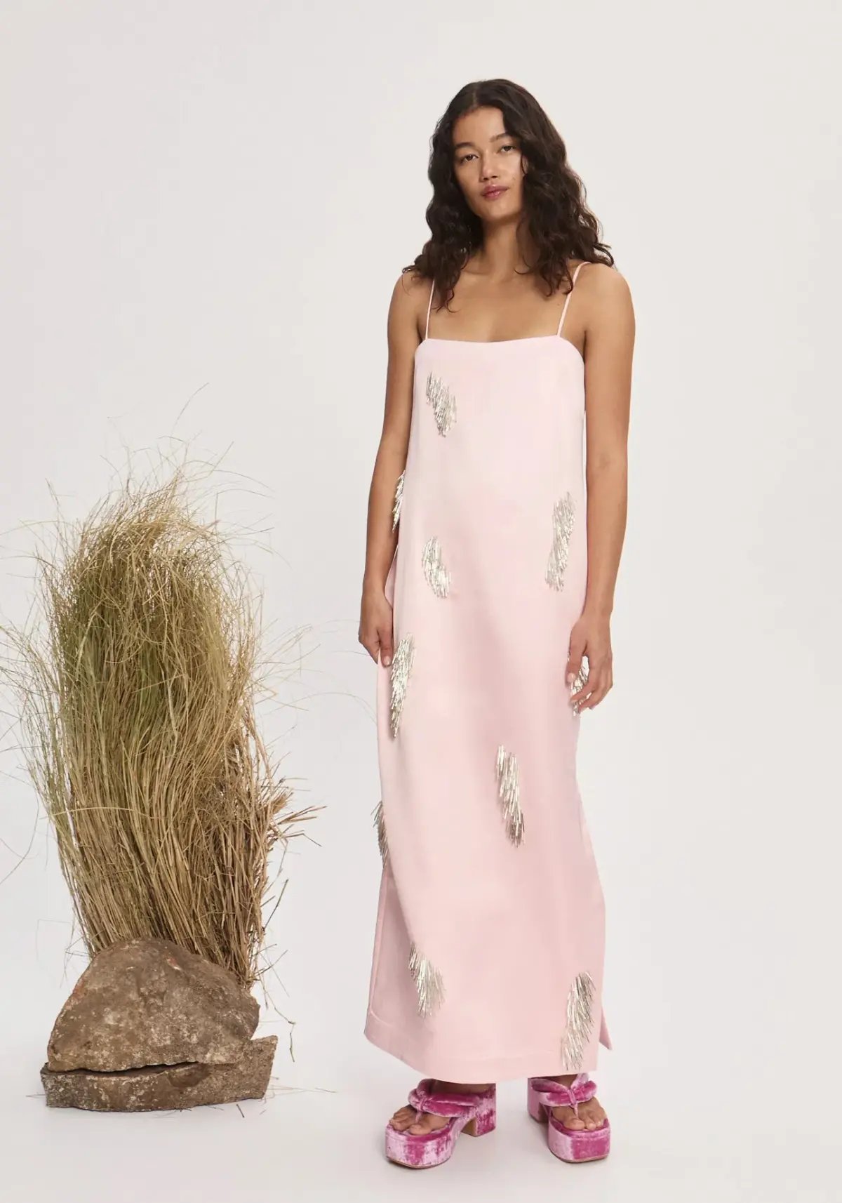 Alemais Cindy Embellished Slip Dress size 14 Pink photo 3