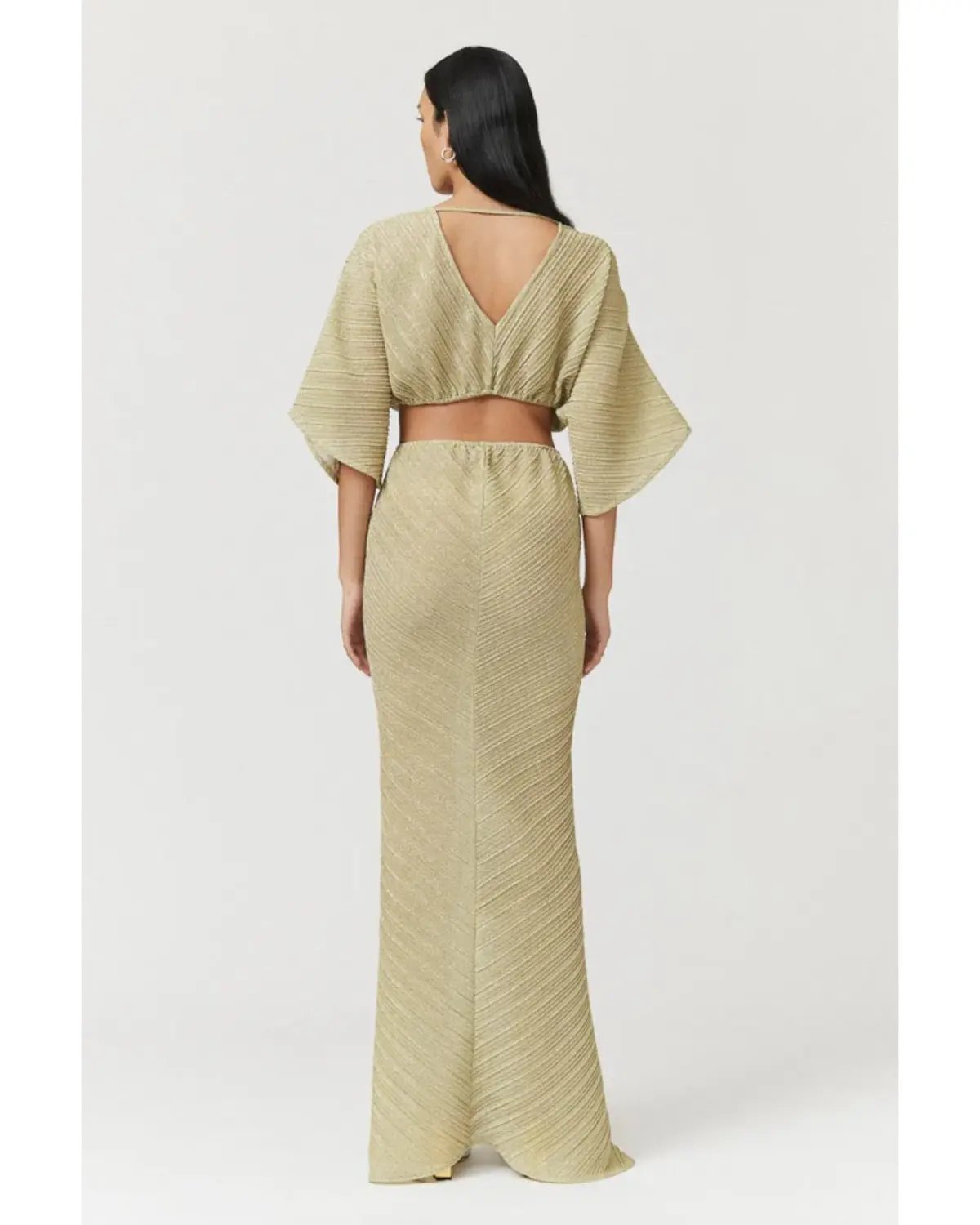 Suboo Stevie Cross-over Midi Dress in Gold Size AU 6 photo 4