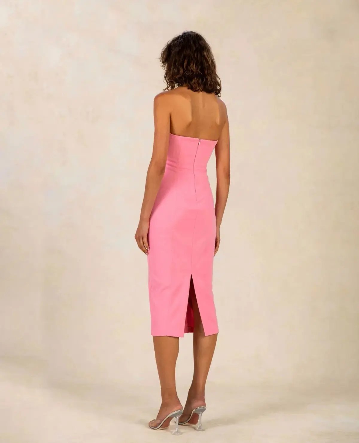 MISHA Antonella Bonded Crepe Midi Dress Pink Size 8/S photo 2