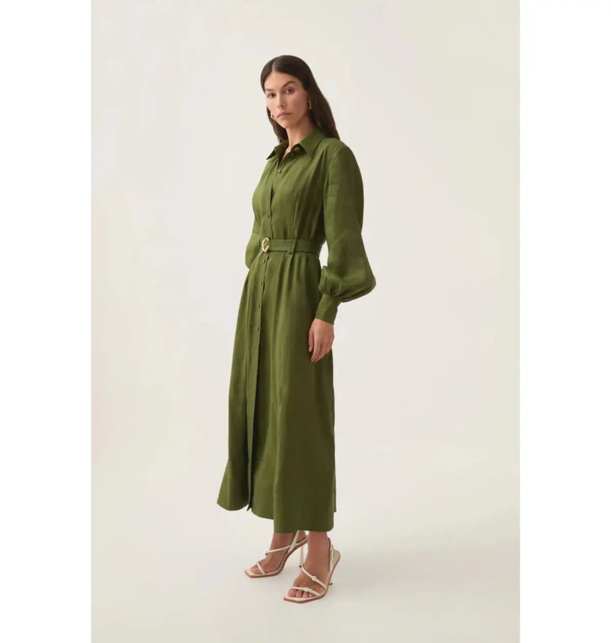 Aje Enchanter Scarf Midi Dress in Fern Green Size AU 12 photo 4