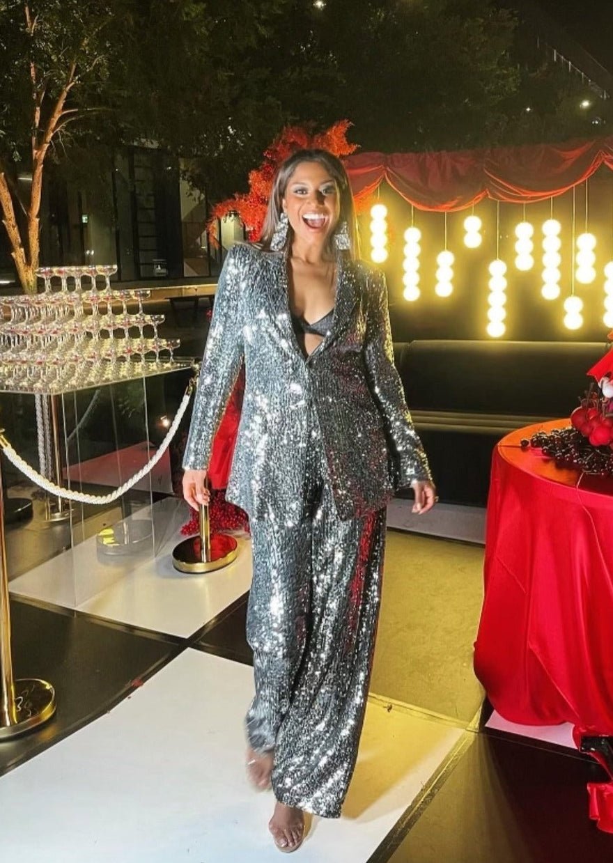 Commonry Silver Sequin Suit photo 2