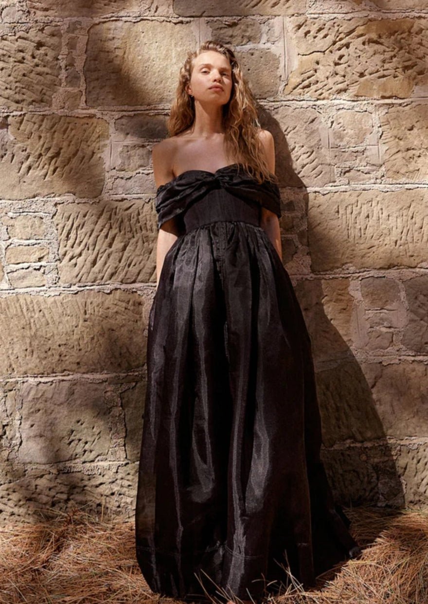 Aje Cordelia Corseted Maxi Dress, Black photo 2