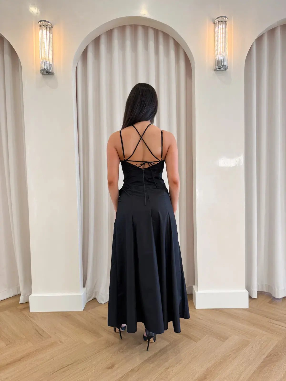 Sofia Irina Maxi Cut Out Dress Black Size M / AU 10 photo 3