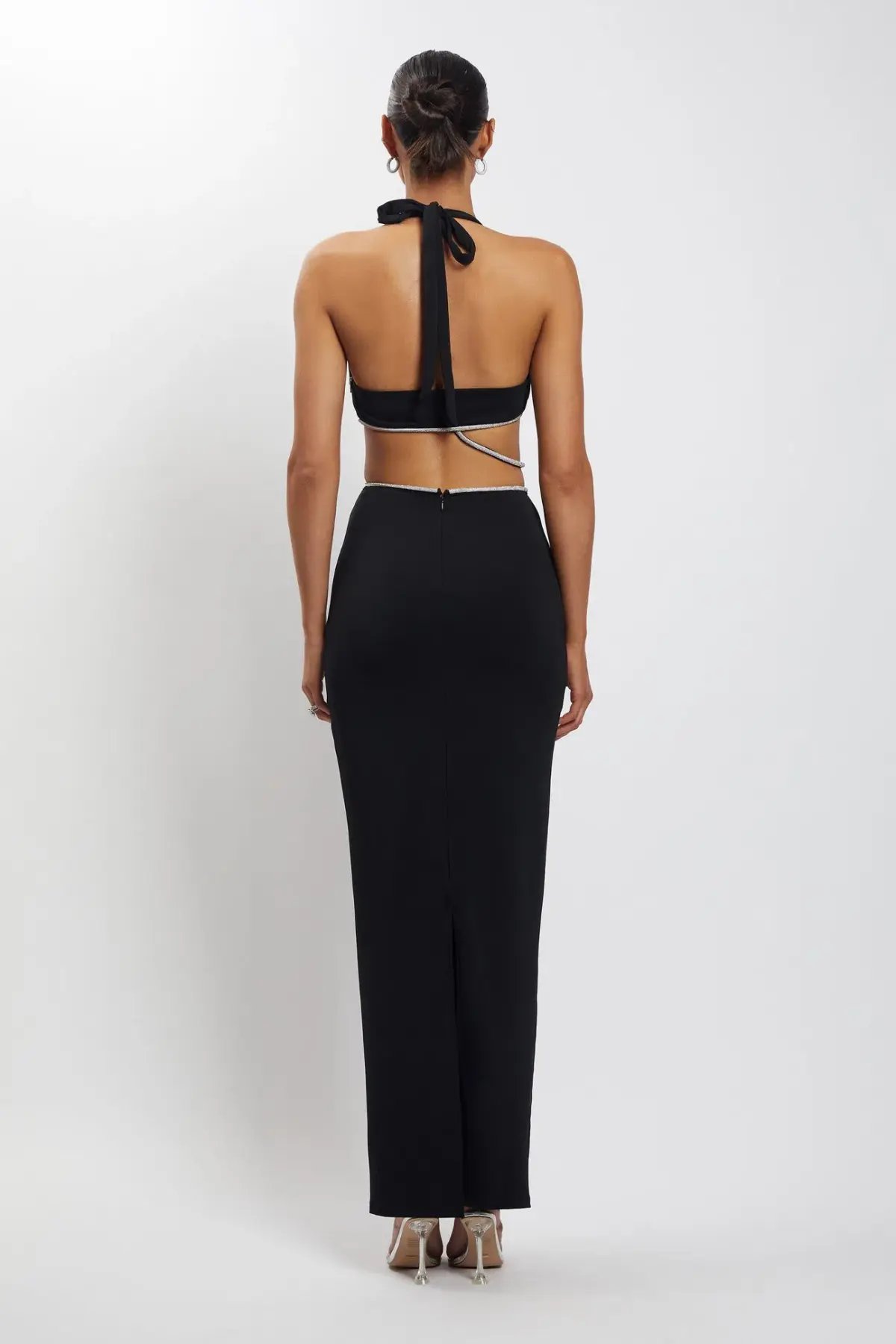 Meshki Nicha Diamante Cut Out Midi Dress Black Size XS photo 2