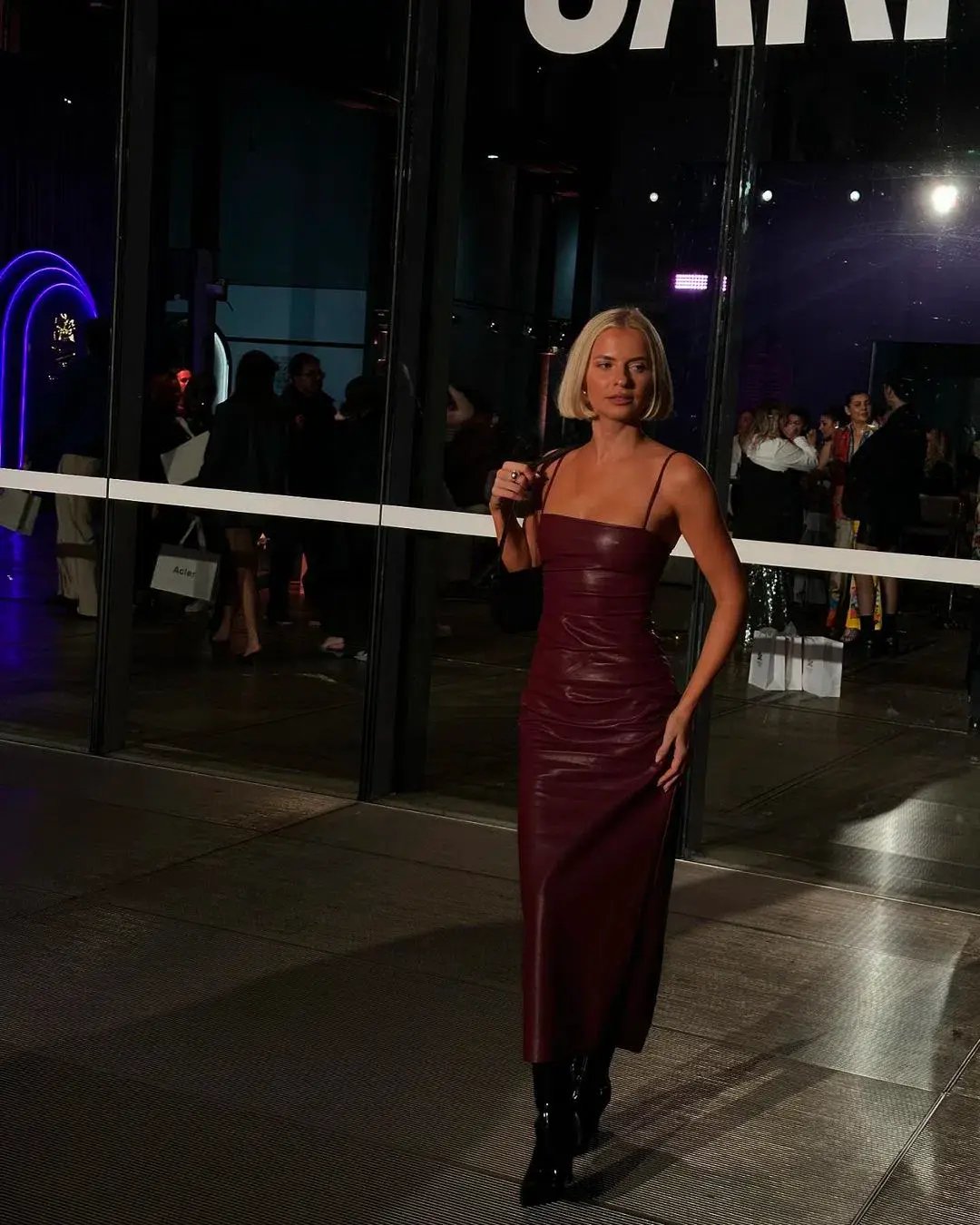 Theodore Faux Leather Dress Size 8 photo 3