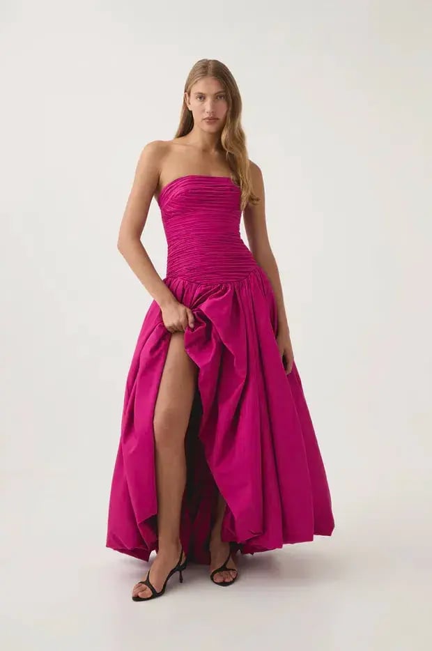 Aje Violette Bubble Hem Maxi Dress Deep Magenta Size 10 photo 2