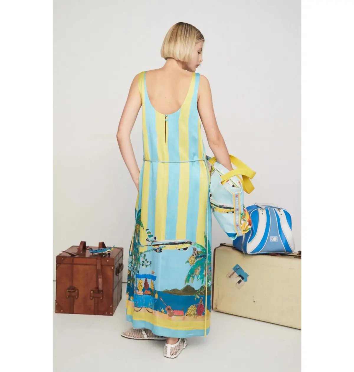 Alemais All Aboard Sleeveless Midi Dress Multi Size AU 10 photo 3
