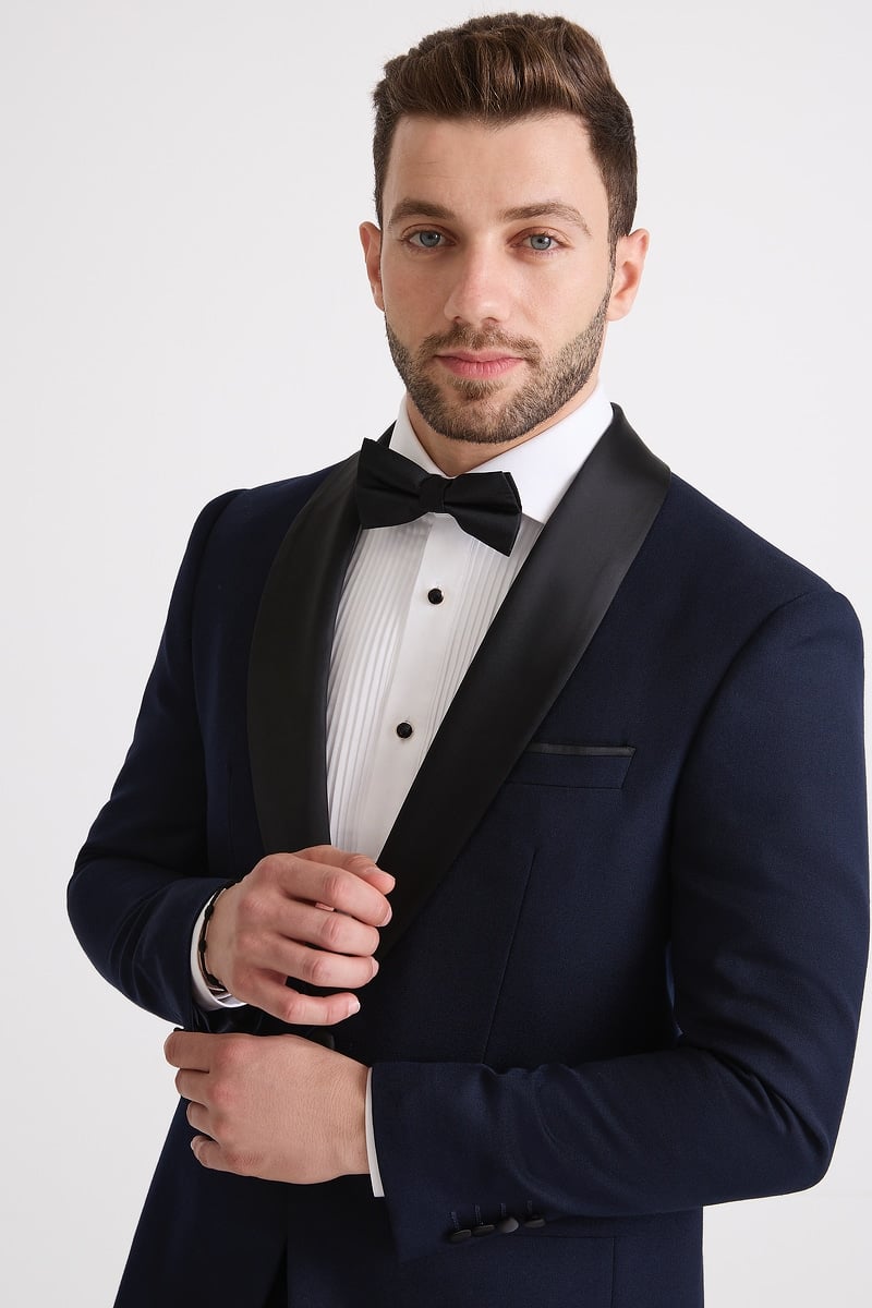 Navy Tuxedo with Black Trousers Navy Blue Tuxedo with Black Trousers photo 4