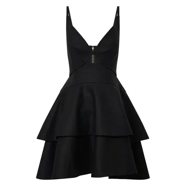 Oroton Tiered Bodice Dress Black Size 8 photo 6