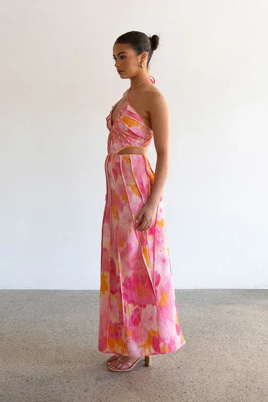 Sabo Skirt Zaco Tallulah Midi Dress Pink Gerbera Size M / AU 10 photo 2