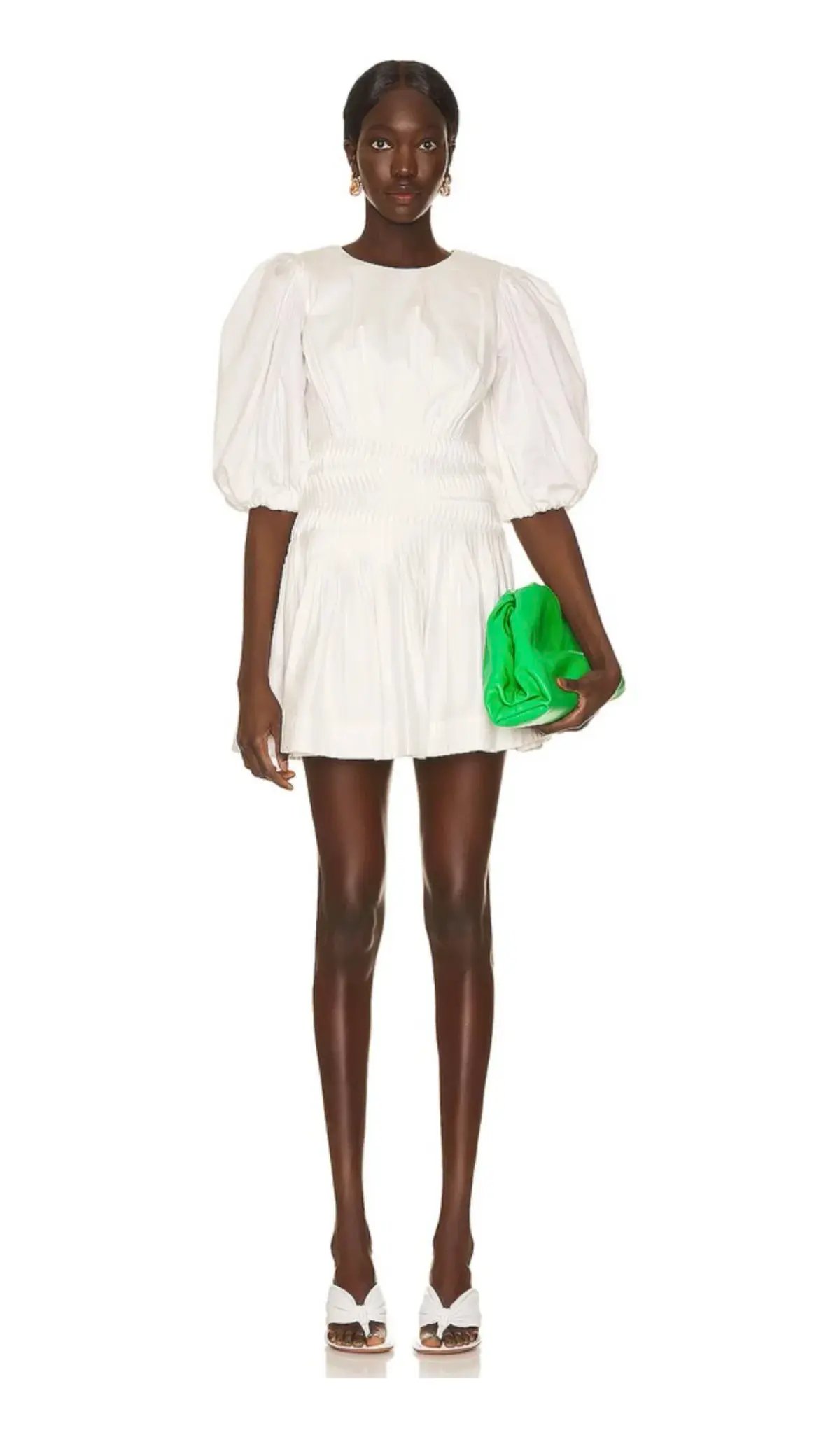 Aje Tidal Tucked Mini Dress Ivory Size 4 photo 4