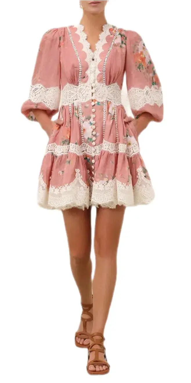 Zimmermann Everley Lace Trim Mini Dress Size 1 photo 4